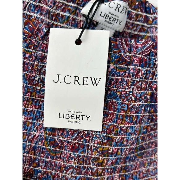 NWT J Crew Liberty Women's XXL Puff Sleeve Smocked Top Paisley Boho Blouse - Picture 12 of 15